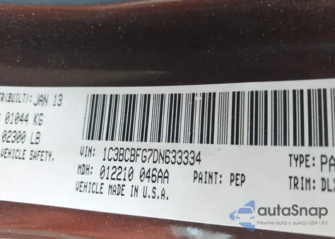 2013 Chrysler 200 Limited from USA, damaged, VIN 1C3BCBFG7DN633334